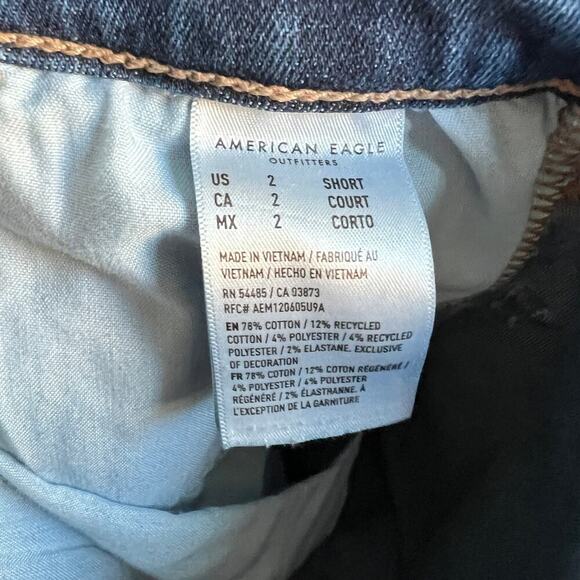 American Eagle High Rise Jegging Jeans Womens 2 Short Medium Wash Stretch Skinny - Picture 7 of 8